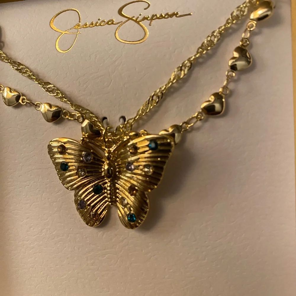 NEW Jessica Simpson butterfly necklace